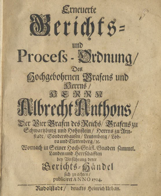 Gerichtsordnung Schwarzburg